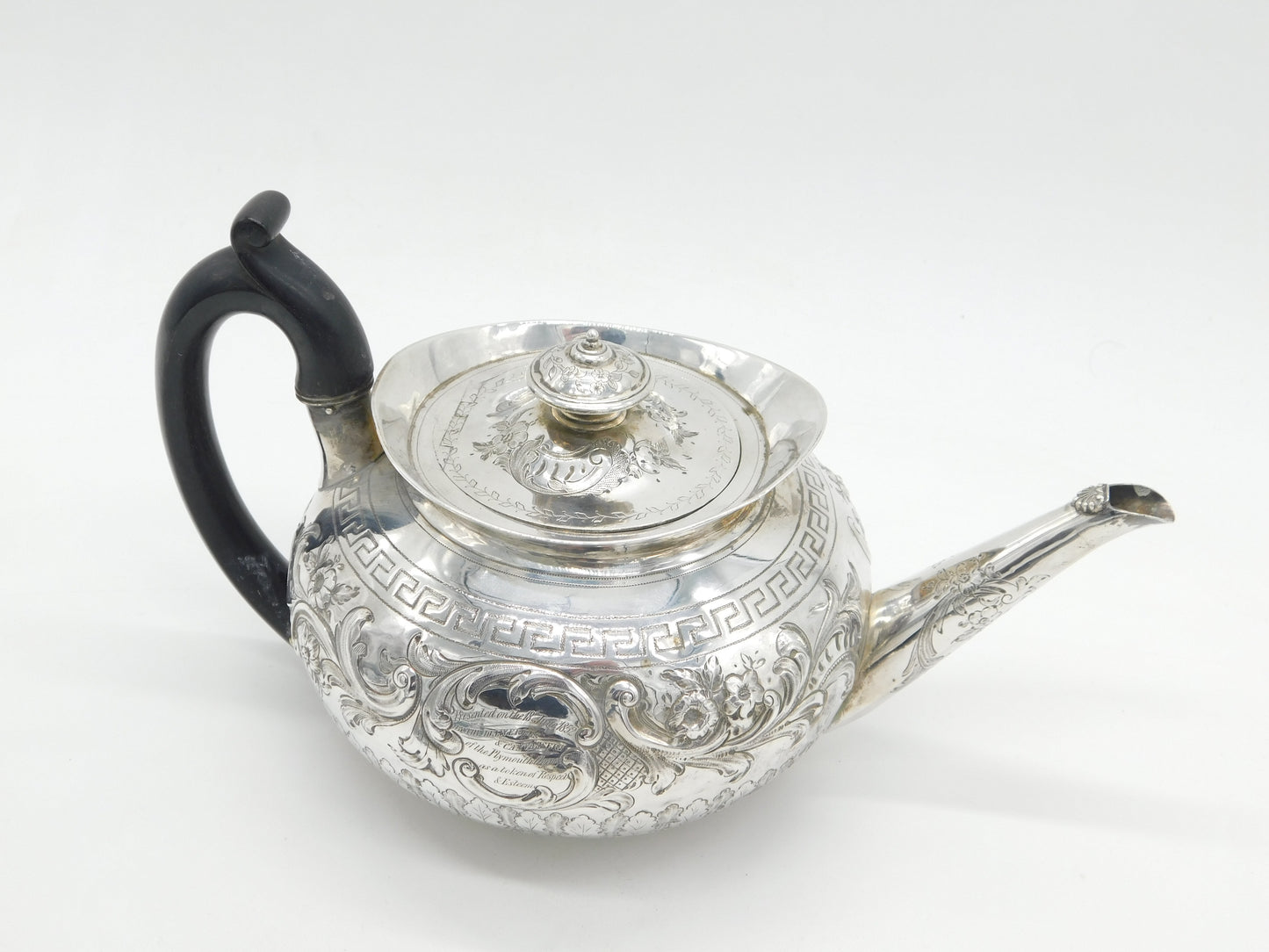 George III Sterling Silver Floral Pattern Baluster Teapot Antique 1804 London