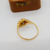 Victorian 18ct Gold, Ruby, Diamond, Seed Pearl Floral Dress Ring 1873 Antique
