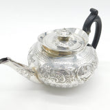 George III Sterling Silver Floral Pattern Baluster Teapot Antique 1804 London