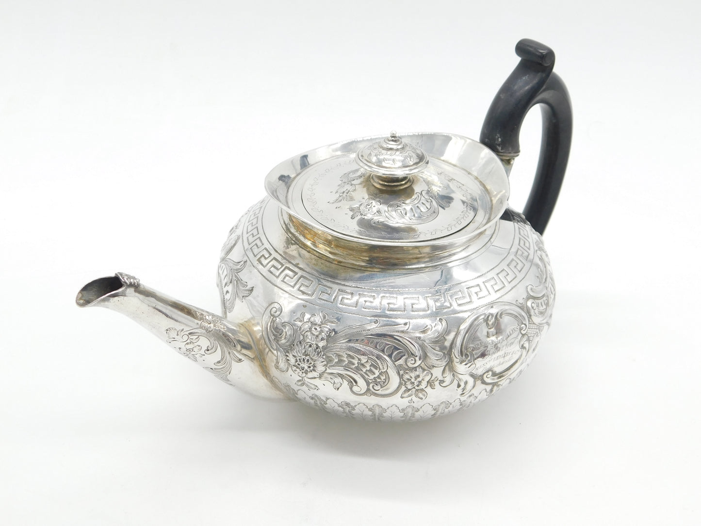 George III Sterling Silver Floral Pattern Baluster Teapot Antique 1804 London