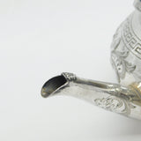 George III Sterling Silver Floral Pattern Baluster Teapot Antique 1804 London