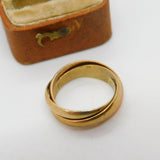 9ct Tri-Colour Trinity Wedding Ring Vintage 1988 London Size M UK