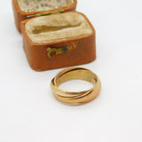 9ct Tri-Colour Trinity Wedding Ring Vintage 1988 London Size M UK