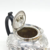 George III Sterling Silver Floral Pattern Baluster Teapot Antique 1804 London
