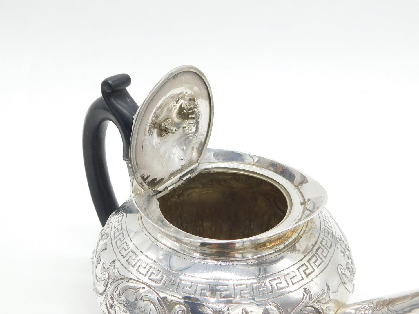 George III Sterling Silver Floral Pattern Baluster Teapot Antique 1804 London