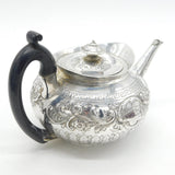 George III Sterling Silver Floral Pattern Baluster Teapot Antique 1804 London