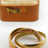 9ct Tri-Colour Trinity Wedding Ring Vintage 1988 London Size M UK