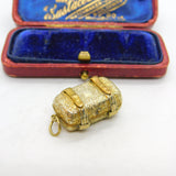 Victorian Rolled Gold Treasure Chest Form Locket Pendant Antique c1880