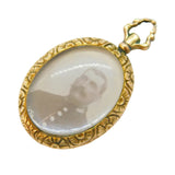 Victorian 9ct Gold Floral Chased Double-Sided Sweetheart Locket Antique