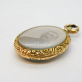Victorian 9ct Gold Floral Chased Double-Sided Sweetheart Locket Antique