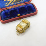 Victorian Rolled Gold Treasure Chest Form Locket Pendant Antique c1880