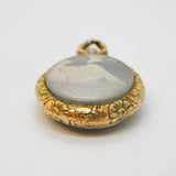 Victorian 9ct Gold Floral Chased Double-Sided Sweetheart Locket Antique
