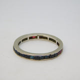20th Century Platinum, Ruby & Sapphire Eternity Ring Antique c1920 Art Deco