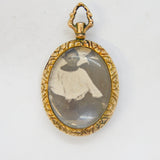 Victorian 9ct Gold Floral Chased Double-Sided Sweetheart Locket Antique