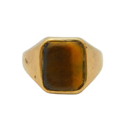 9ct Yellow Gold Tiger's Eye Set Signet Ring Vintage c1970 Birmingham