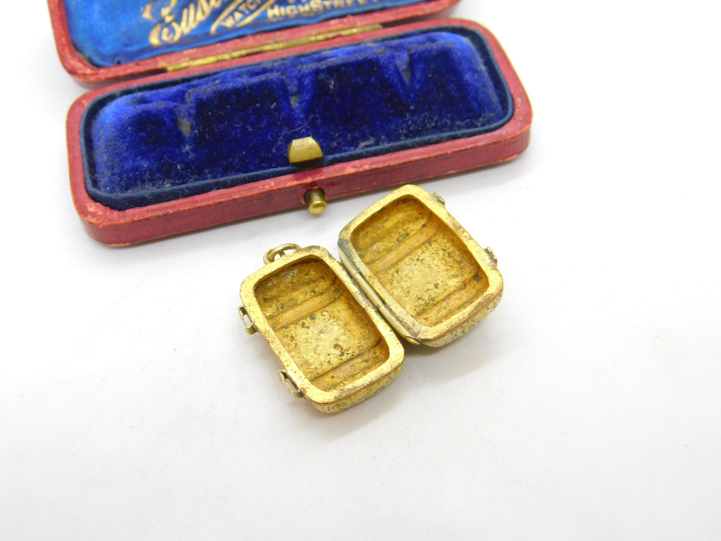 Victorian Rolled Gold Treasure Chest Form Locket Pendant Antique c1880