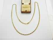 9ct Yellow Gold Chain Necklace 61.0cm / 24.0" Cable Link Vintage c1980