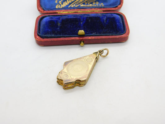 Victorian 9ct Gold Back & Front Four Part Sweetheart Locket c1880 Antique