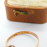 9ct Gold Almandine & Bohemian Two-Tone Garnet Crossover Ring 1913 Antique