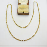 9ct Yellow Gold Chain Necklace 61.0cm / 24.0" Cable Link Vintage c1980