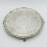 George III Sterling Silver Heraldic Crested Salver Antique 1770 London R. Rugg I