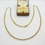 9ct Yellow Gold Chain Necklace 61.0cm / 24.0" Cable Link Vintage c1980