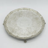George III Sterling Silver Heraldic Crested Salver Antique 1770 London R. Rugg I