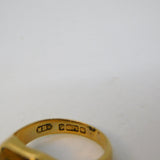 9ct Yellow Gold Tiger's Eye Set Signet Ring Vintage c1970 Birmingham