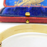 9ct Yellow Gold 50 Microns Rolled Gold Floral Bangle Bracelet Antique c1930