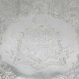 George III Sterling Silver Heraldic Crested Salver Antique 1770 London R. Rugg I