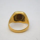 9ct Yellow Gold Tiger's Eye Set Signet Ring Vintage c1970 Birmingham
