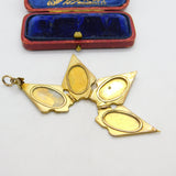 Victorian 9ct Gold Back & Front Four Part Sweetheart Locket c1880 Antique