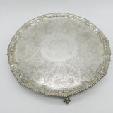 George III Sterling Silver Heraldic Crested Salver Antique 1770 London R. Rugg I