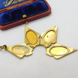 Victorian 9ct Gold Back & Front Four Part Sweetheart Locket c1880 Antique