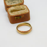 9ct Yellow, White, Rose Gold Russian Wedding Ring Vintage 1984 London