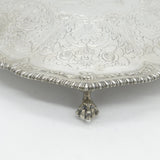 George III Sterling Silver Heraldic Crested Salver Antique 1770 London R. Rugg I