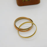 9ct Yellow, White, Rose Gold Russian Wedding Ring Vintage 1984 London