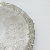 George III Sterling Silver Heraldic Crested Salver Antique 1770 London R. Rugg I