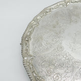 George III Sterling Silver Heraldic Crested Salver Antique 1770 London R. Rugg I