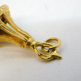 9ct Yellow Gold Cabochon Tiger's Eye Set Fob Pendant Vintage 1963 London