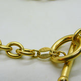 Italian 9ct Yellow Gold Cable Link Chain Necklace T-Bar Clasp Vintage c1980 42cm
