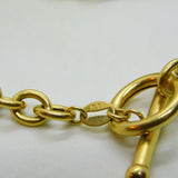 Italian 9ct Yellow Gold Cable Link Chain Necklace T-Bar Clasp Vintage c1980 42cm