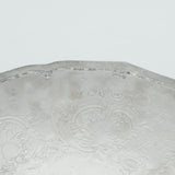 George III Sterling Silver Heraldic Crested Salver Antique 1770 London R. Rugg I