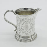 Victorian Sterling Silver Rope Edged Floral Cream Jug Antique 1859 London
