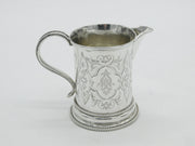 Victorian Sterling Silver Rope Edged Floral Cream Jug Antique 1859 London