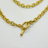 Italian 9ct Yellow Gold Cable Link Chain Necklace T-Bar Clasp Vintage c1980 42cm