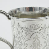 Victorian Sterling Silver Rope Edged Floral Cream Jug Antique 1859 London