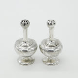 Pair Victorian Sterling Silver Long Stem Salt Pepper Shakers 1869 George Fox