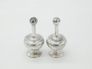 Pair Victorian Sterling Silver Long Stem Salt Pepper Shakers 1869 George Fox