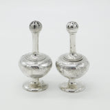 Pair Victorian Sterling Silver Long Stem Salt Pepper Shakers 1869 George Fox